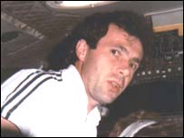 Dale in the Concorde cockpit