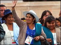 Sílvia Lazarte, presidente da Constituinte Boliviana