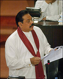 President Rajapaksa delivering budget speech