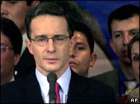 O presidente da Colômbia, Álvaro Uribe (arquivo)
