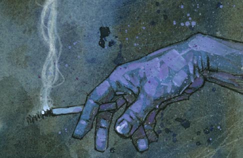 Still smoking - artwork by Simon Davis