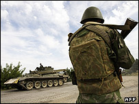 tropas russas em Gori