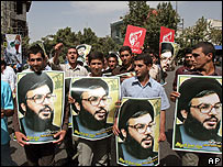 Manifestação no Irã em favor do Hezbollah