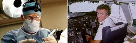 A surgeon and a pilot