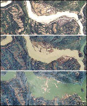 Hồ nước hình thành tại Bắc Xuyên