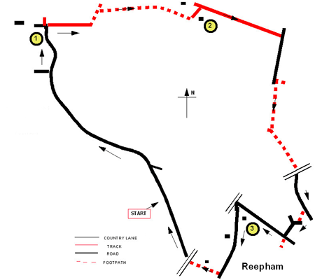 Map of Reepham walk.