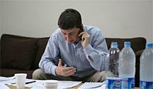 A man on a mobile phone