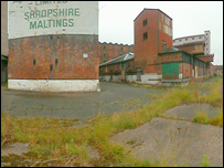 Outside the flax mill