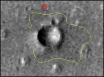 मंगल की सतह पर क्रेटर