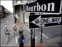 Guarda Nacional patrulha as ruas de Nova Orleans. Foto: AP/ Eric Gay