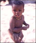 Red People series - young boy outside khutse game reserve 