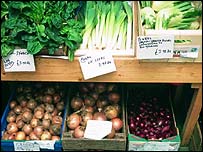Legumes e verduras orgânicos