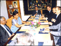 President Kumaratunga meeting Norwegian delegation