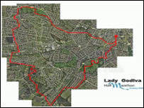 Map of the half marathon route