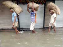 Inundação em Mumbai, na Índia