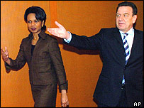 کاندوليزا رايس، گرهارد شرودر 