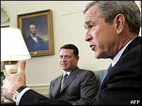 رئيس جمهور آمريکا، جورج بوش و ملک عبدالله، پادشاه اردن