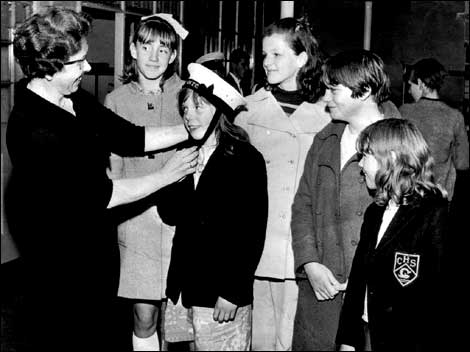 Woman and girls of the Girls Naval Training Corps 