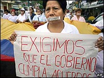 Manifestante no Equador