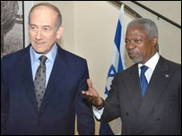 Ehud Olmert ve Kofi Annan