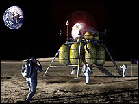 ناسا کی طرف سے چاند پر اترتے ہوئے انسانوں کا خاکہ