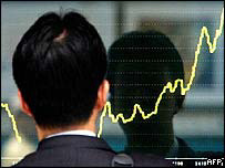 Chinês observa gráfico ascendente