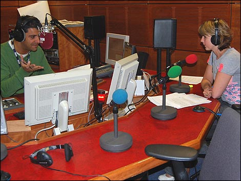 Cayte on air with Phil Upton