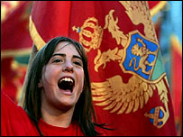 يکی از طرفداران جدايی مونته نگرو از صربستان