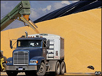 Caminhão é carregado com milho no Illinois (arquivo)