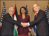 اولمرت، رایس و عباس