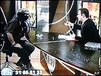 Subcomandante Marcos, durante a sua entrevista televisiva