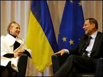 Верховний представник ЄС з питань загальної зовнішньої політики та безпеки Солана і Тимошенко