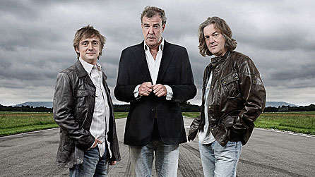 Top Gear presenters Richard Hammond, Jeremy Clarkson and James May (image: Todd Antony/BBC)