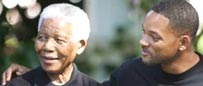 Nelson Mandela e o ator Will Smith, que vai apresentar o show