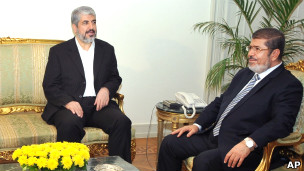 رئیس جمهوری مصر و خالد مشعل از رهبران حماس