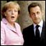 O chanceler alemã, Angela Merkel, e o primeiro-ministro da França, Nicolas Sarkozy