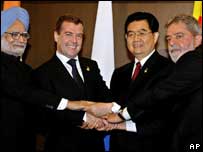Líderes da Índia, Rússia, China e Brasil