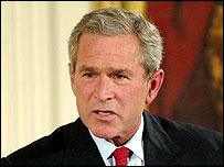 O presidente George W. Bush