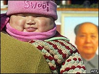 Çin'de obez bir çocuk