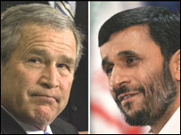 احمدی نژاد و جورج بوش