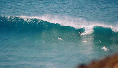 looking down onto the point