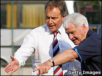 Tony Blair with Sir Bobby Robson
