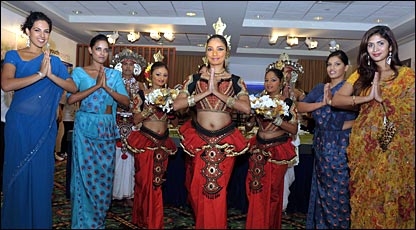 Sri Lanka delegation in St Kitts that included Anarkali Akarsha (photo: Sports Ministry)