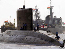 Tàu ngầm của Ấn Độ ở Mumbai (ảnh tư liệu)