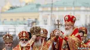 Патриарх Кирилл во время пасхального богослужения