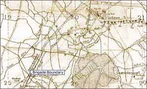 Map of Guedecourt as it was at the time of the Somme