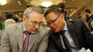 Rusya Büyükelçisi Azmat Allah Kolmahmedov ve Çinli Büyükelçi yardımcısı Feng Biao dünkü toplantıda