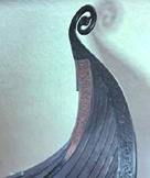 Image of prow of Oseberg ship