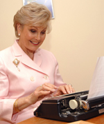 Angela Rippon in the reminiscance room