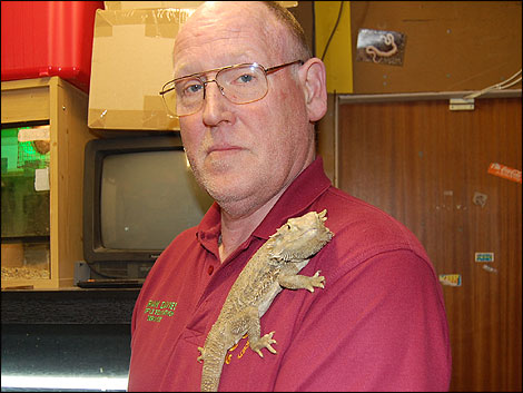 Brian Davies with bearded dragon